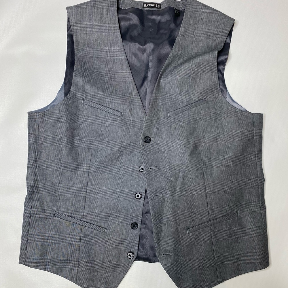 Express grey suit vest